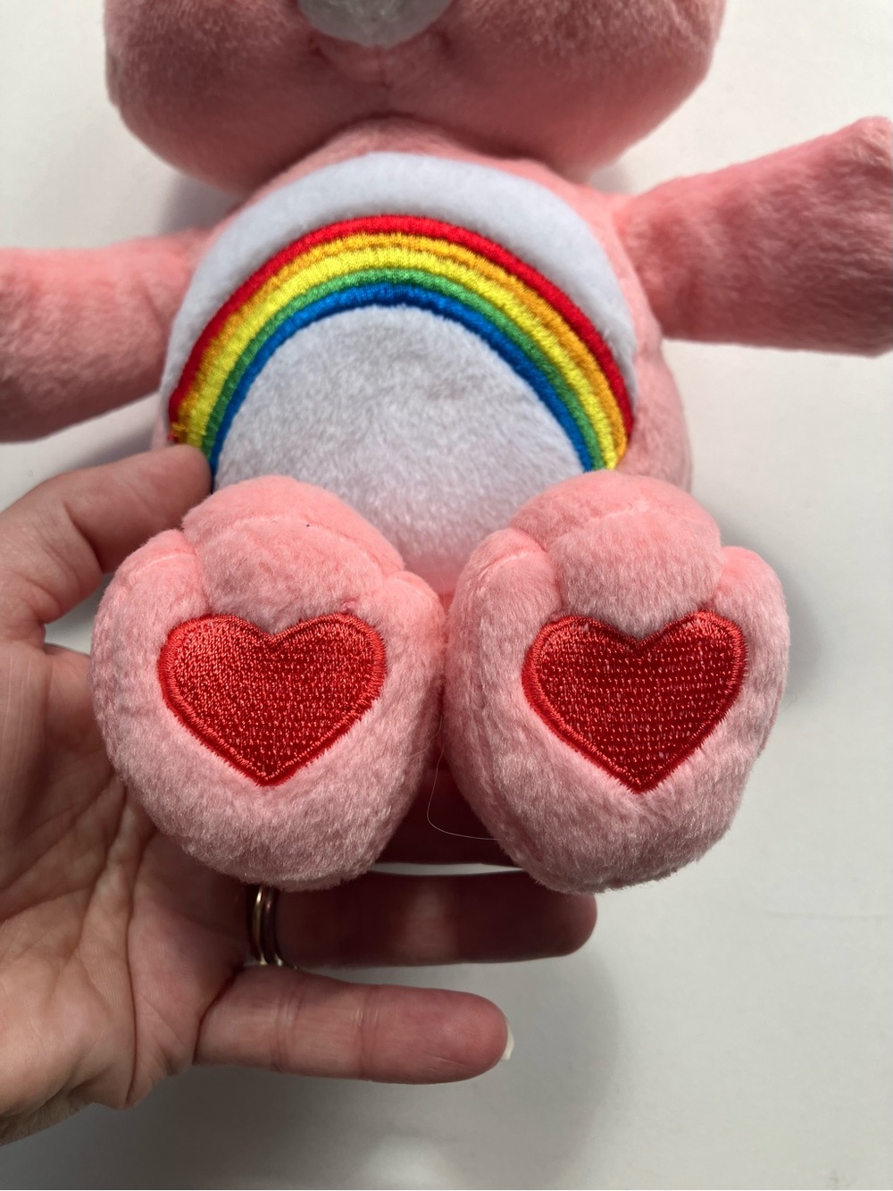 Care Bears Cheer Bear Pink Rainbow Plush Stuffed Animal Toy 9” 2002 - Picture 4 of 8